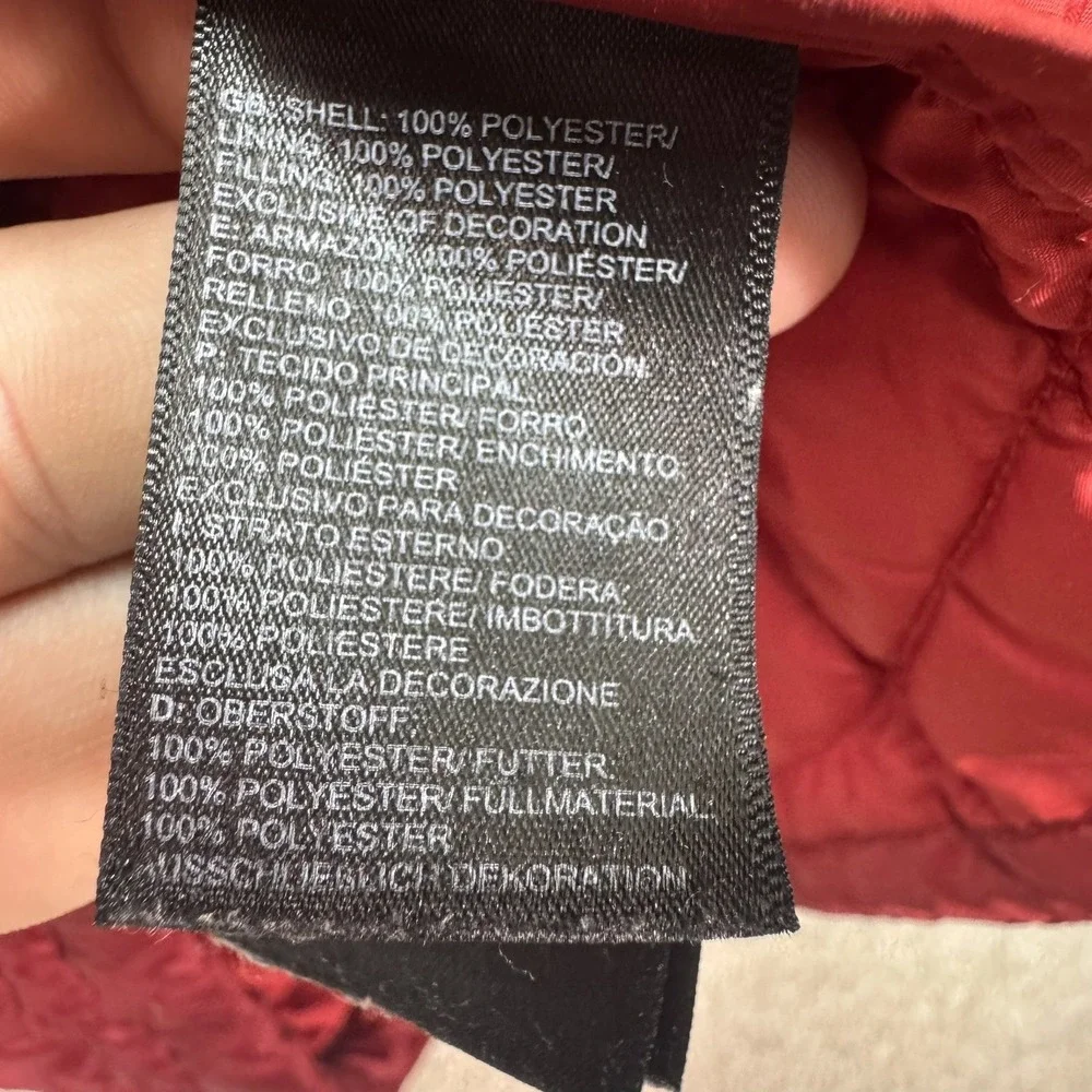 The North‎ Face ThermoBall Eco Jacket Mens Small Red Quilted Puffer Full Zip